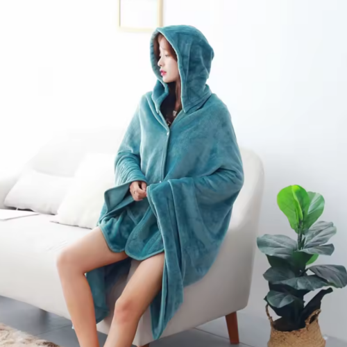 รับผลิค ผ้าห่มมีฮู้ด Hoodie Blanket พิมพ์ลวดลายไม่จำกัด หรือปักโลโก้