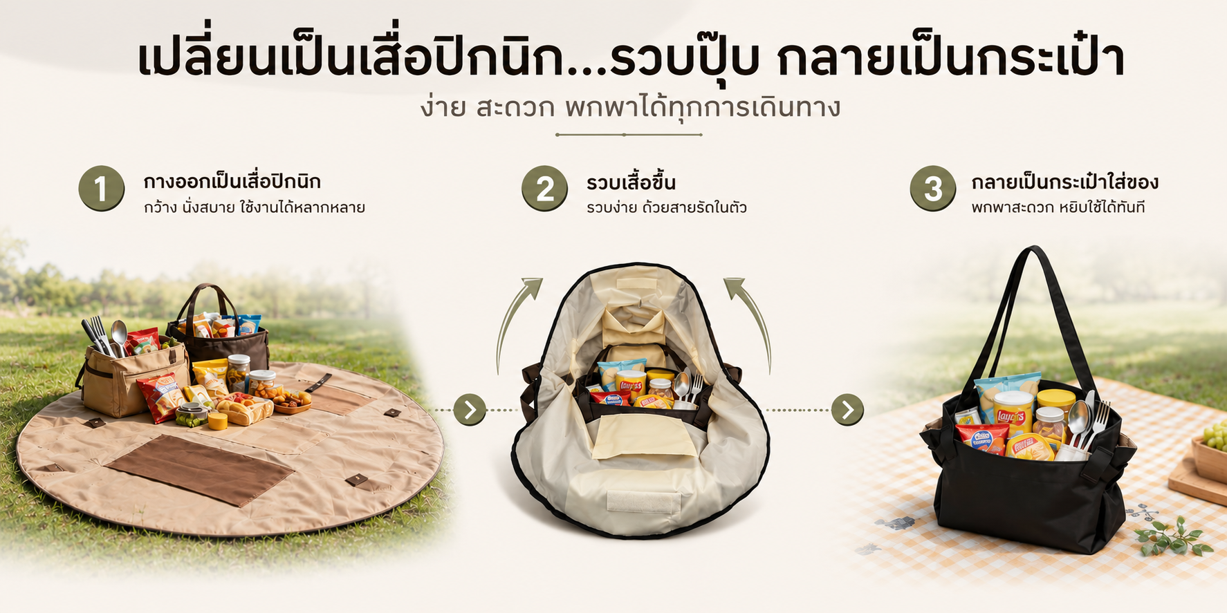 รับผลิต ของพรีเมี่ยม ไอเดียของแจก 2026 - 2027 กระเป๋า 2 in 1 ขั้นต่ำ 100 ชิ้น