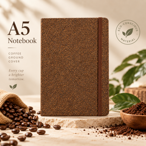 รับผลิต สมุดโน๊ต ปกกากกาแฟ ขนาด A5 Coffee Ground Notebook ขั้นต่ำ 100 เล่ม